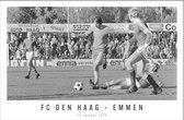 Walljar - FC Den Haag - Emmen '75 II - Zwart wit poster met lijst
