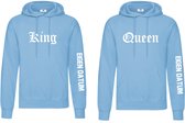 Hoodies King en Queen met datum-Koppel hoodie voor hem en haar-Maat Xxl