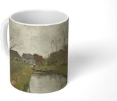 Mok - Huisje aan een sloot - Schilderij van Anton Mauve - 350 ML - Beker