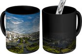 Magische Mok - Foto op Warmte Mok - Panorama vanaf het vrijheidsplein over Belo Horizonte in Brazilië - 350 ML