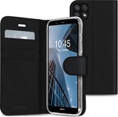 Samsung Galaxy A22 (5G) Hoesje Met Pasjeshouder - Accezz Wallet Softcase Bookcase - Zwart