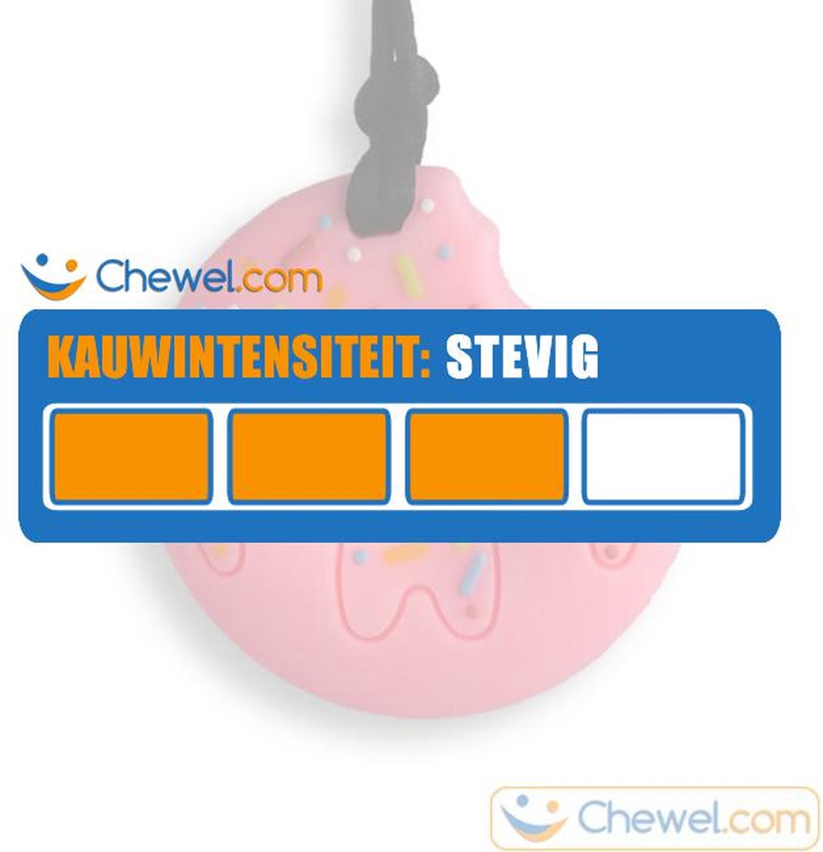 Bijtketting | Donut Happy Sprinkles | Roze | Chewel ® — afbeelding 2