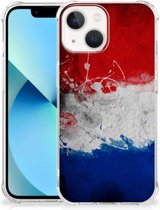 Telefoon Hoesje Geschikt voor iPhone13 mini Leuk Hoesje met transparante rand Nederlandse Vlag