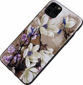 Apple IPhone 11 Pro Max - Bloemen Zacht Hoesje Lisanne Beige - Geschikt Voor Apple -