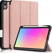 Hoes Tri-Fold Book Case Kunstleer Roze Goud Geschikt voor Apple iPad Mini 6