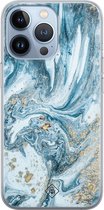 iPhone 13 Pro hoesje siliconen - Marble sea | Apple iPhone 13 Pro case | TPU backcover transparant