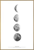 JUNIQE - Poster met kunststof lijst Fasen van de maan -40x60 /Wit &