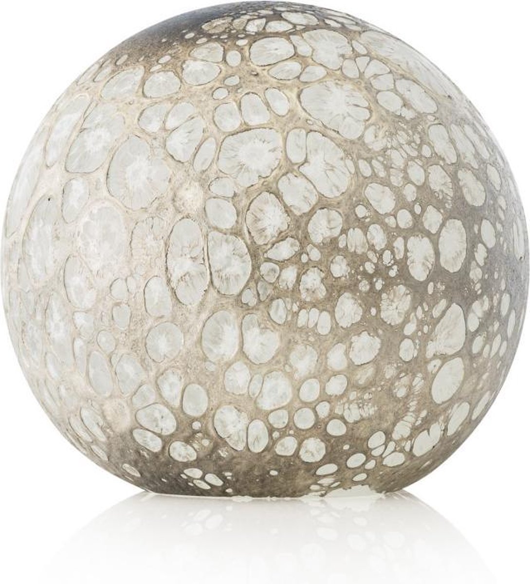 Design lamp - tafellamp - Globe - wit/zilver - handgemaakt - Cratere - La Rochere - H21,5cm