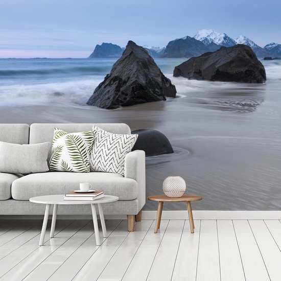 Papier peint - Papier peint photo Plage - Pierre - Mer - Largeur 320 cm x hauteur 240 cm