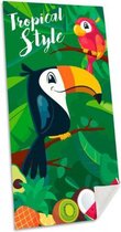 strandlaken Tropical Style junior 70 x 140 cm groen