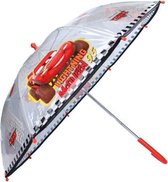 paraplu Cars jongens 73 x 61 cm PVC transparant/rood