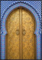Poster deur koninklijk paleis in Marokko - 30x40 cm
