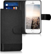 kwmobile telefoonhoesje voor Apple iPhone SE (1.Gen 2016) / 5 / 5S - Hoesje met pasjeshouder in antraciet / zwart - Case met portemonnee