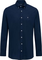 Hackett - Overhemd Garment Dyed Indigo Blauw - L - Heren - Slim-fit