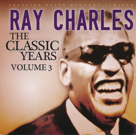 Portret van Ray Charles met zonnebril, lachend.