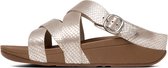 Fit Flop - The Skinny Criss-Cross Slide - Comfort slippers - Dames - Maat 40 - Zilver - E53-423 -Silver Leather (Snake Effect)