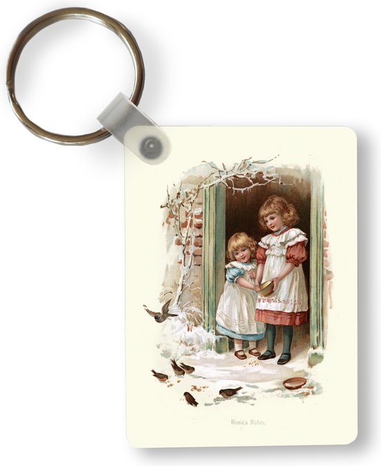 Sleutelhanger - Vintage meisjes in de - Plastic - Cadeau bol.com
