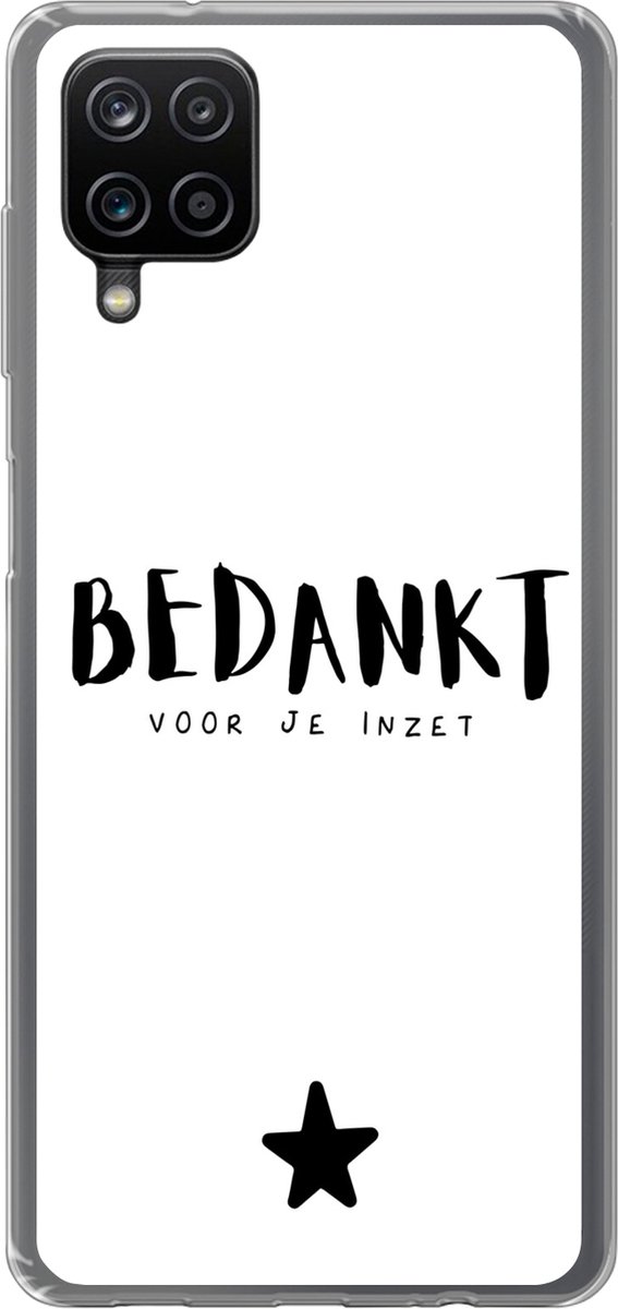 Telefoonhoesje Geschikt voor Samsung Galaxy A12 hoesje - Collega - Quotes - Bedankt voor je inzet - Spreuken - Siliconen Telefoonhoesje Telefoonhoesje