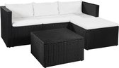 Medina 3-delige Loungeset poly rattan zwart en wit