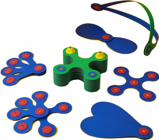 Clixo Crew 30 stuks set (blauw/groen)- flexibel magnetisch speelgoed– combinatie van origami en bouwspeelgoed-montessori speelgoed- educatief speelgoed- speelgoed 4,5,6,7,8 jaar jongens en meisjes