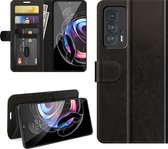 Motorola Edge 20 Pro Hoesje - MobyDefend Wallet Book Case (Sluiting Achterkant) - Zwart - GSM Hoesje - Telefoonhoesje Geschikt Voor: Motorola Edge 20 Pro