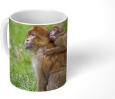 Mok - Koffiemok - Aap - Baby - Gras - Mokken - 350 ML - Beker - Koffiemokken - Theemok