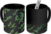Magische Mok - Foto op Warmte Mokken - Koffiemok - Camouflage patroon van groene en grijze stippen - Magic Mok - Beker - 350 ML - Theemok