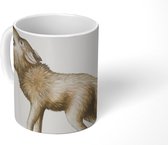 Mok - Wolf - Wit - Roofdier - 350 ML - Beker