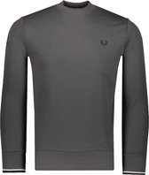 Fred Perry Sweater Grijs Aansluitend - Maat S - Heren - Herfst/Winter Collectie - Katoen;Polyester