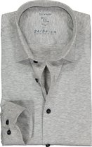 OLYMP No. Six 24/Seven super slim fit overhemd - tricot - grijs - Strijkvriendelijk - Boordmaat: 39