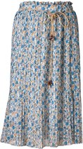 Dames plissé rok kleine bloemen touwtjes oranje/blauw/wit kort | Maat Onze size (XS-XL)