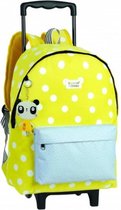 trolley rugzak Panda 47 x 31 cm polyester geel