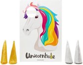 werpspel Unicorn 30 x 20 cm MDF/textiel wit 5-delig