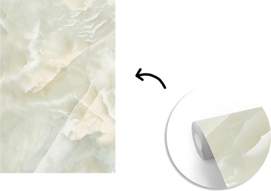 Papier peint - Papiers Papier peint photo Marbre - Motifs - Wit - Largeur 145 cm x Hauteur 220 cm