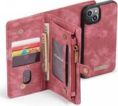 CaseMe 2-in-1 iPhone 13 Mini Hoesje Book Case met Back Cover Rood