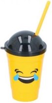 drinkfles smiley traan geel 15,5 cm 400 ml