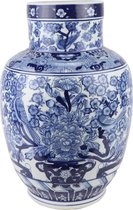 Fine Asianliving Chinese Vaas Blauw Wit Porselein D28xH42cm