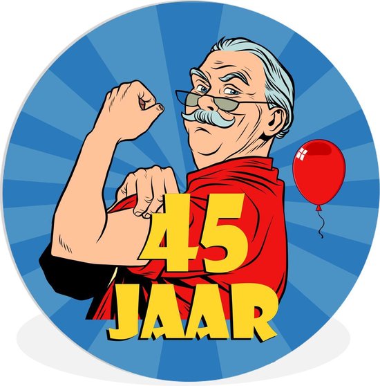 WallCircle - Schilderij - Man Jubileum Jaar - Multicolor - 150 X 150 Cm