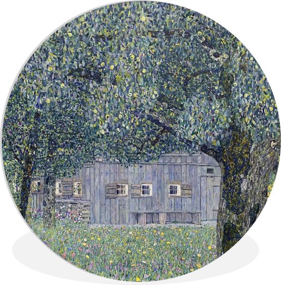 WallCircle - Wandcirkel ⌀ 140 - Farmhouse in upper Austria - Gustav Klimt - Ronde schilderijen woonkamer - Wandbord rond - Muurdecoratie cirkel - Kamer decoratie binnen - Wanddecoratie muurcirkel - Woonaccessoires