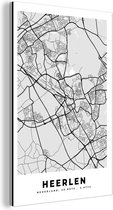 Wanddecoratie Metaal - Aluminium Schilderij Industrieel - Stadskaart - Heerlen - Grijs - Wit - 100x150 cm - Dibond - Foto op aluminium - Industriële muurdecoratie - Voor de woonkamer/slaapkamer - Plattegrond