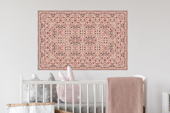 Stickers muraux - Tapis Persan - Tapis - Motifs - Rose - 90x60 cm - Film Adhésif