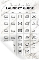 Stickers Stickers muraux - Symboles de lavage - Instructions de lavage - Marbre - 60x90 cm - Feuille adhésive
