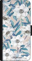 iPhone 11 bookcase leer hoesje - Bloemen / Floral blauw