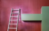 Houten steektrap |  eiken wit - 17 treden (323 cm)