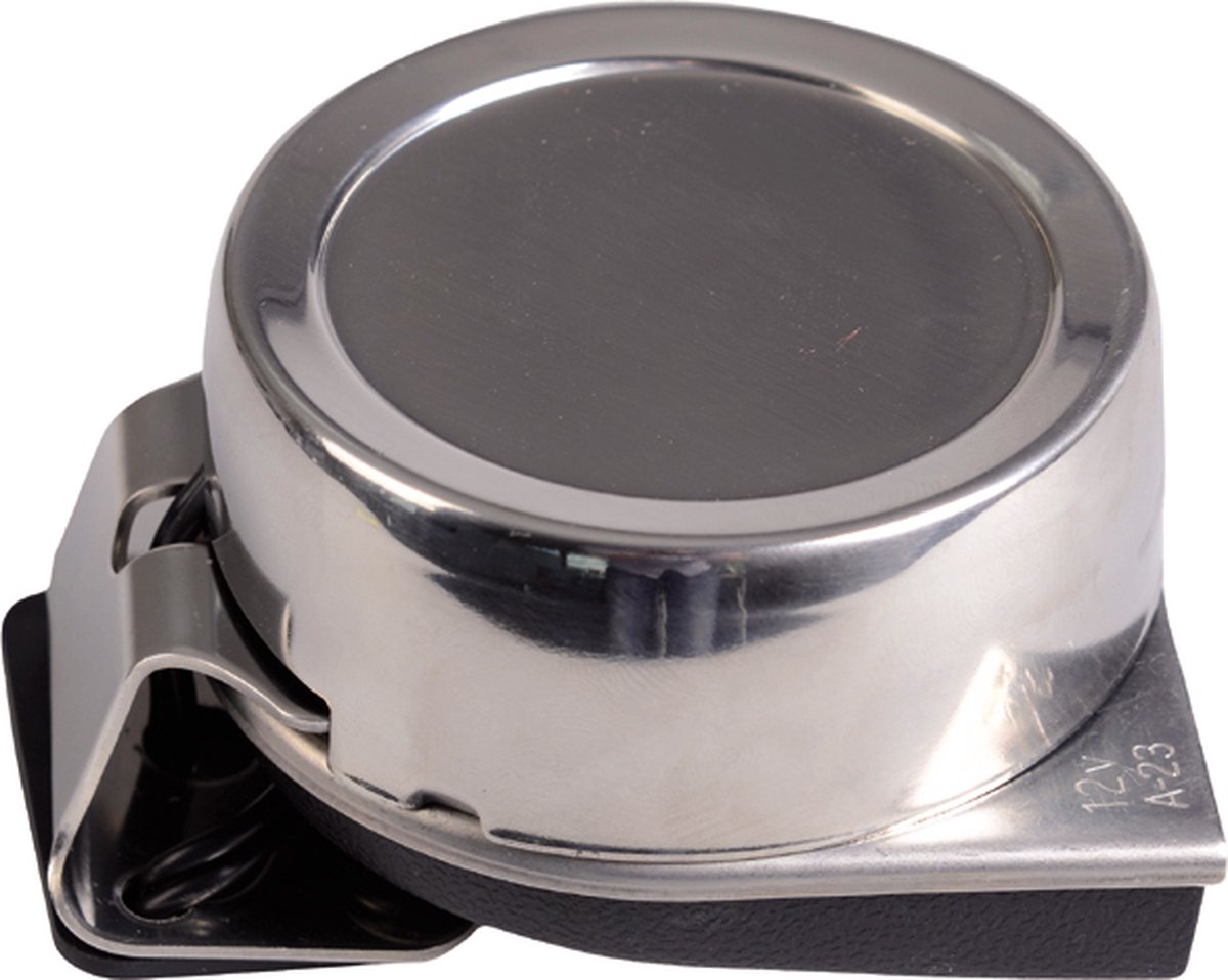 Electrische hoorn - 12 volt - compact rond - RVS