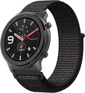 Nylon Smartwatch bandje - Geschikt voor  Xiaomi Amazfit GTR nylon band - zwart - 42mm - Horlogeband / Polsband / Armband