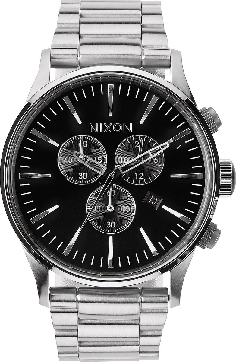 Nixon Sentry Chrono Black-Silver horloge A386000