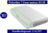 2-Persoons Matras 3D -MICRO POCKET Polyether 7 ZONE 21 CM - Zacht ligcomfort - 160x210/21