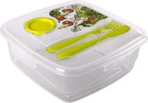 Hega Fresh container 1,8 litre Transparent/citron vert 4 pièces