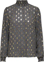 Only Blouse Onluna L/s Smock Top Wvn 15204926 Black/w. Dots An Dames Maat - W42